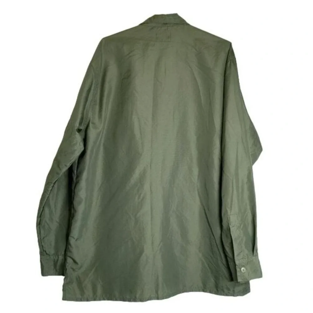 Levi's Silvertab Nylon Shirt Long Sleeve Camp Work Windbreaker Fishing Green‎ XL - Picture 6 of 8
